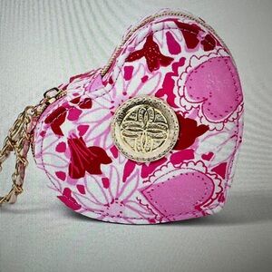 NWT Lilly Pulitzer Jewelry Case Wristlet Confetti Pink Dear Heart